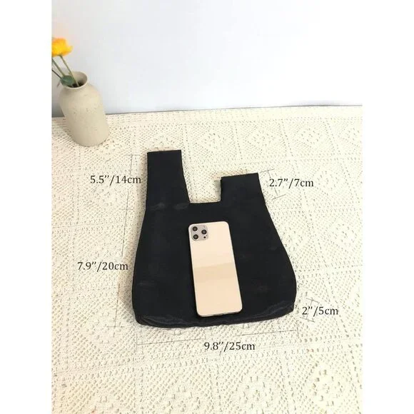 Versatile Black Satin Evening Bag - Mini Clutch Purse for Work and Parties - Picture 5 of 5